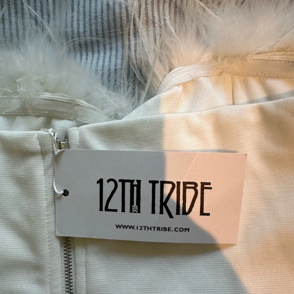 12th Tribe Ivory Feathered Bandeau - Picture 6 of 8